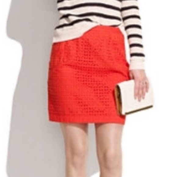 Madewell Dresses & Skirts - Madewell Eyelet Trail Mini Skirt 6 Orange